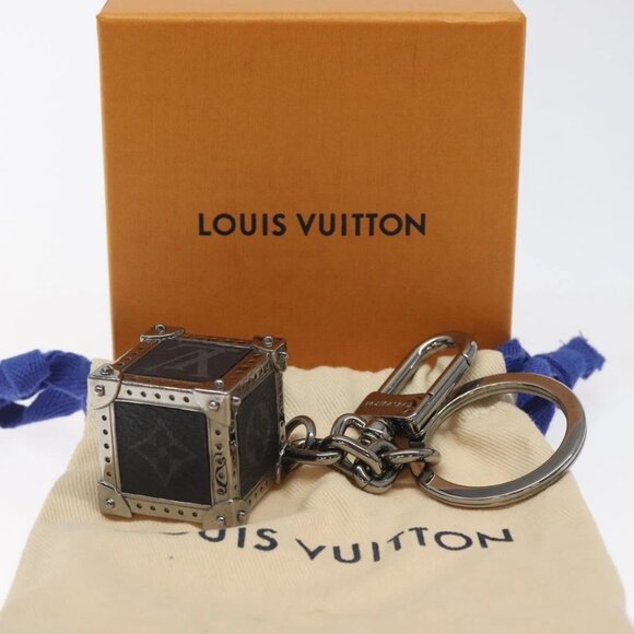 LOUIS VUITTON Monogram Eclipse Porte Cles Mon Cube Charm M68867 LV Auth 120234 - Picture 1 of 16